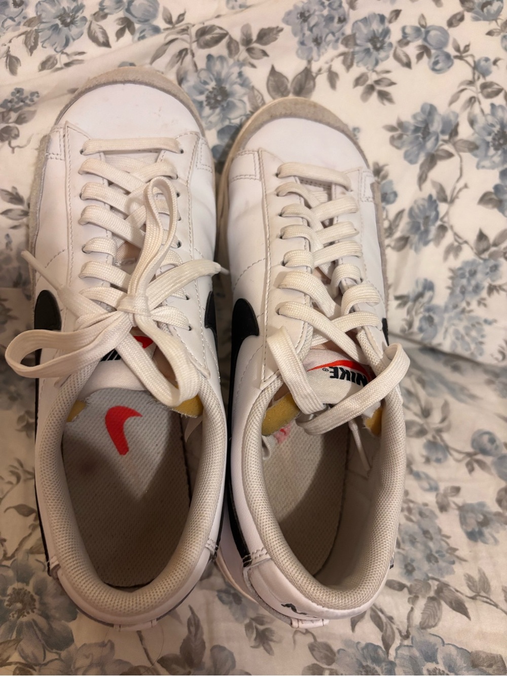 Nike White Sneakers with Yellow Accent
